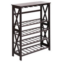 WEINREGAL Schwarz Rothesay - Schwarz, Holzwerkstoff (73/90/29cm) - Beliani