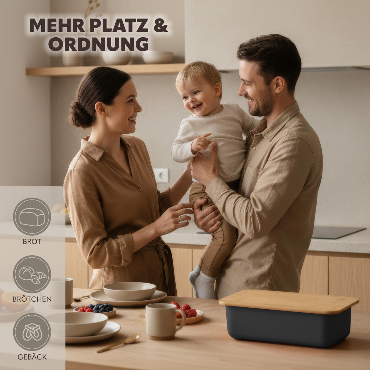 BROTKASTEN, grau - Grau, Kunststoff (40/12.5/23cm) - bremermann