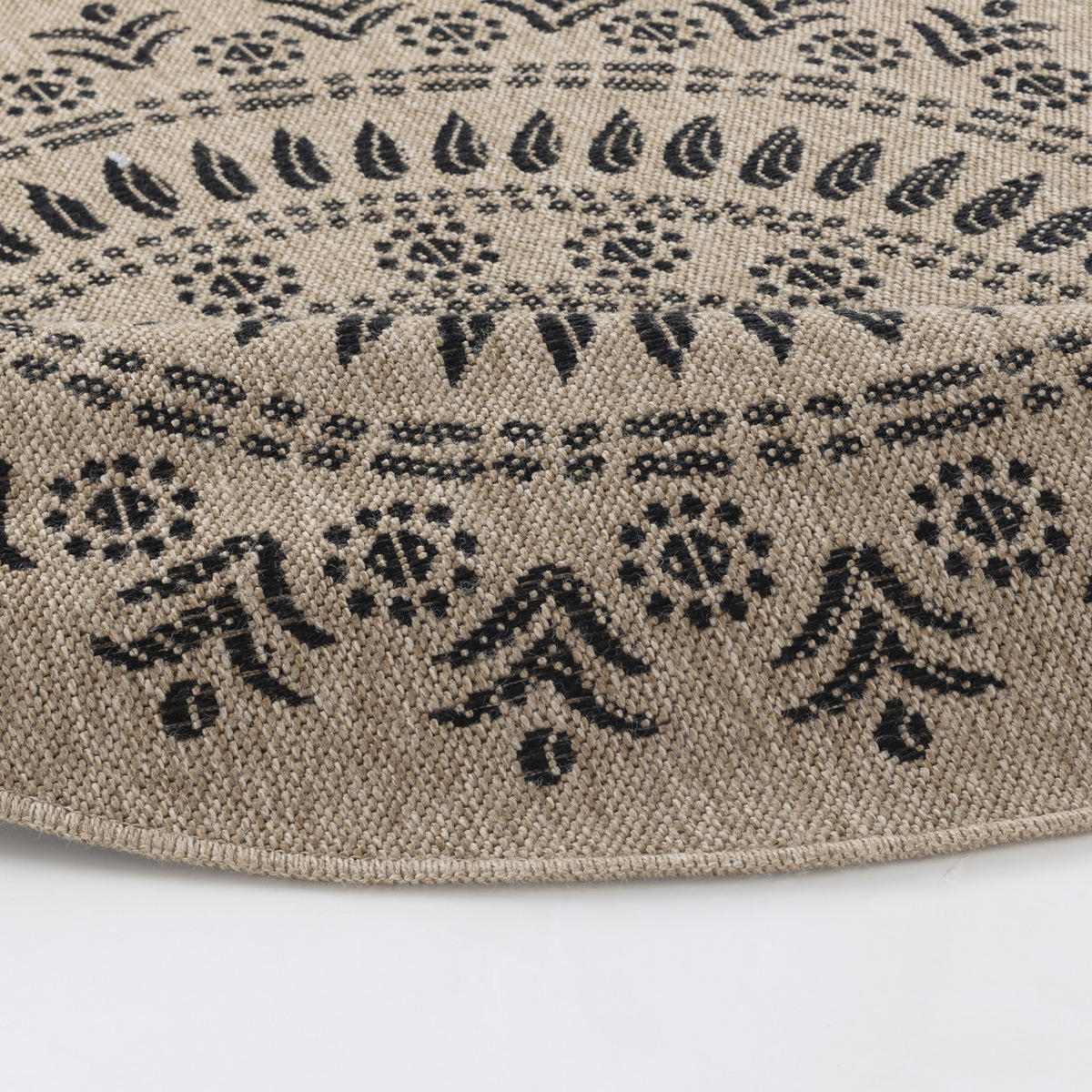 OUTDOORTEPPICH Rund Jute-Optik Ø 160 cm Beige - Beige, Kunststoff/Textil (160/160cm) - LIVABLISS