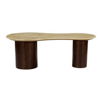 COUCHTISCH - 121 cm x 60.5 cm - Stein - Beige SURILA - Beige, Stein (60.5/121/43cm) - Vente-Unique