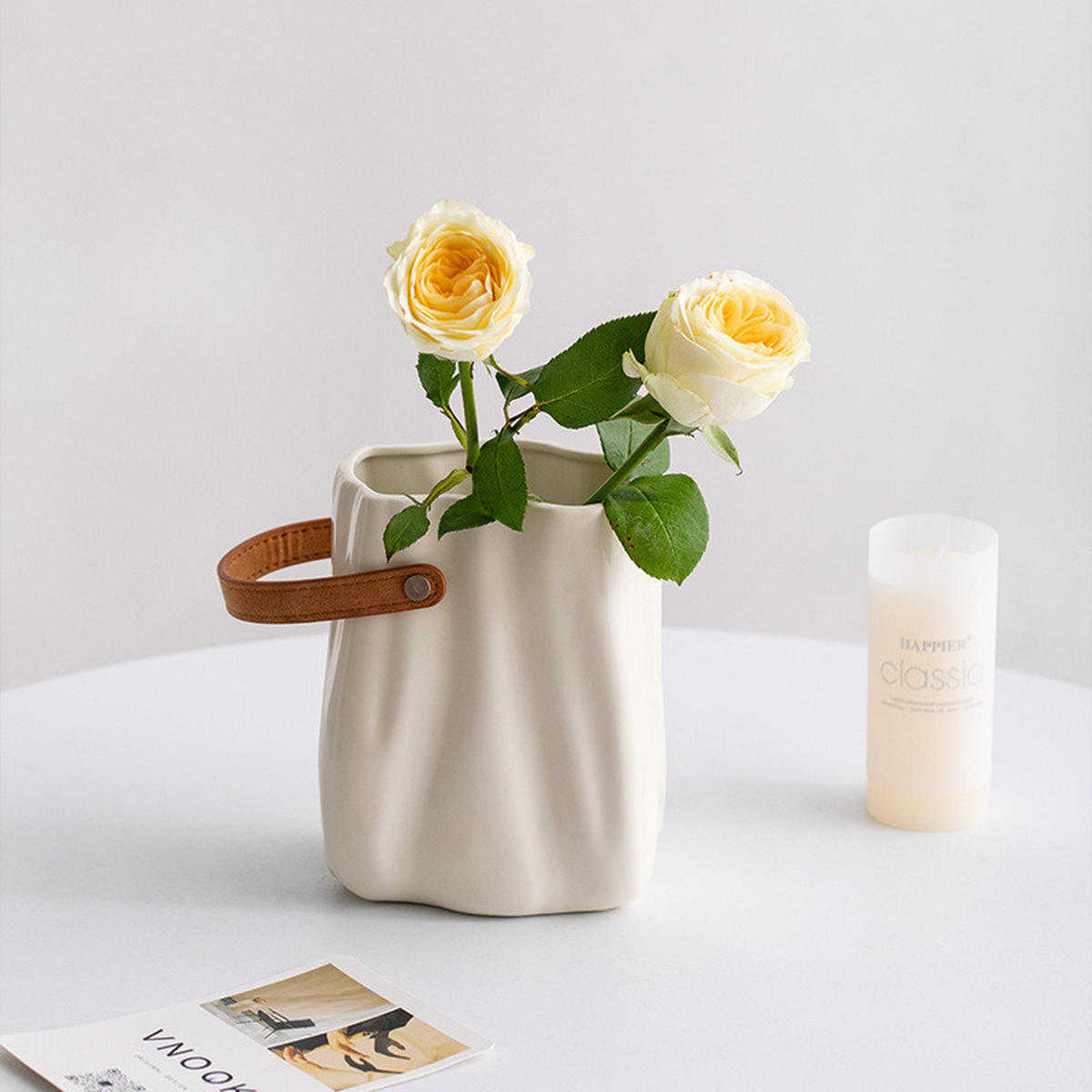 VASE 12,5 x 12,5 x 16 cm - Weiß, Keramik (8.5cm) - LIBRATON