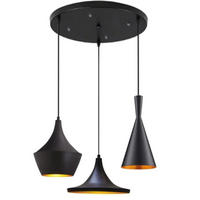 PENDELLEUCHTE Morphik 3-tlg - Schwarz, Metall (26/26/33cm) - Bamyum
