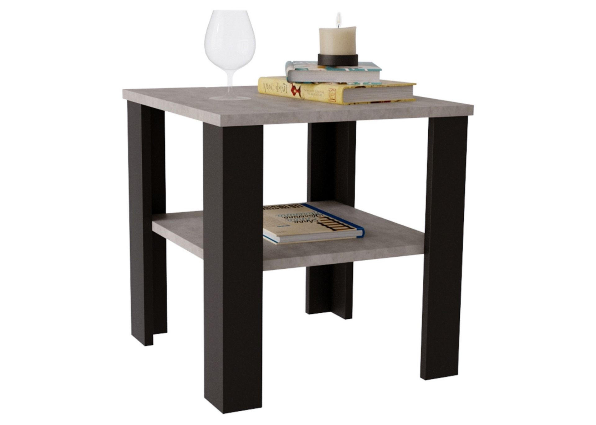 COUCHTISCH Lara53 53/47/53 - Schwarz/Grau, Holzwerkstoff (53/53/47cm) - RAUMHIRSCH FURNITURE