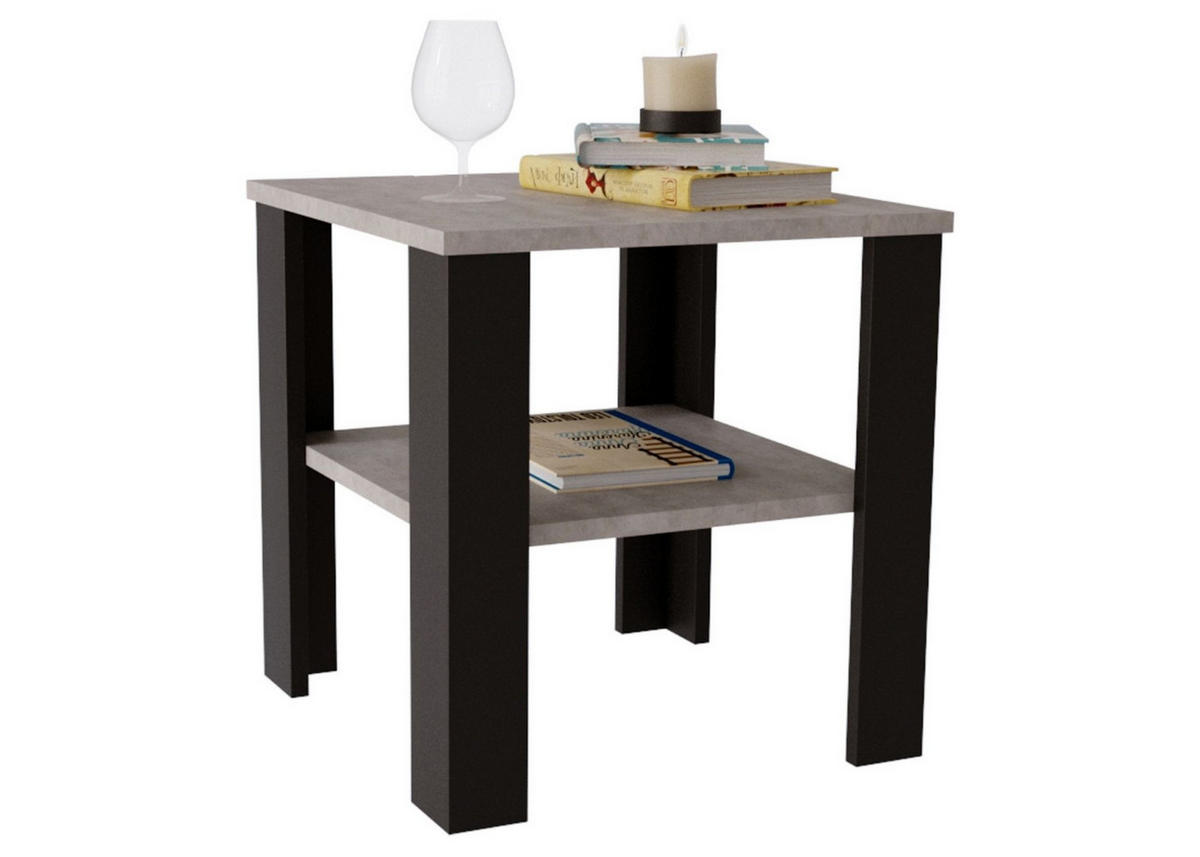 COUCHTISCH Lara53 53/47/53 - Schwarz/Grau, Holzwerkstoff (53/53/47cm) - RAUMHIRSCH FURNITURE