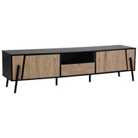TV-MÖBEL Hellbraun, Schwarz BLACKPOOL 40/177/46 cm - Hellbraun, Holzwerkstoff (177/46/40cm) - Beliani