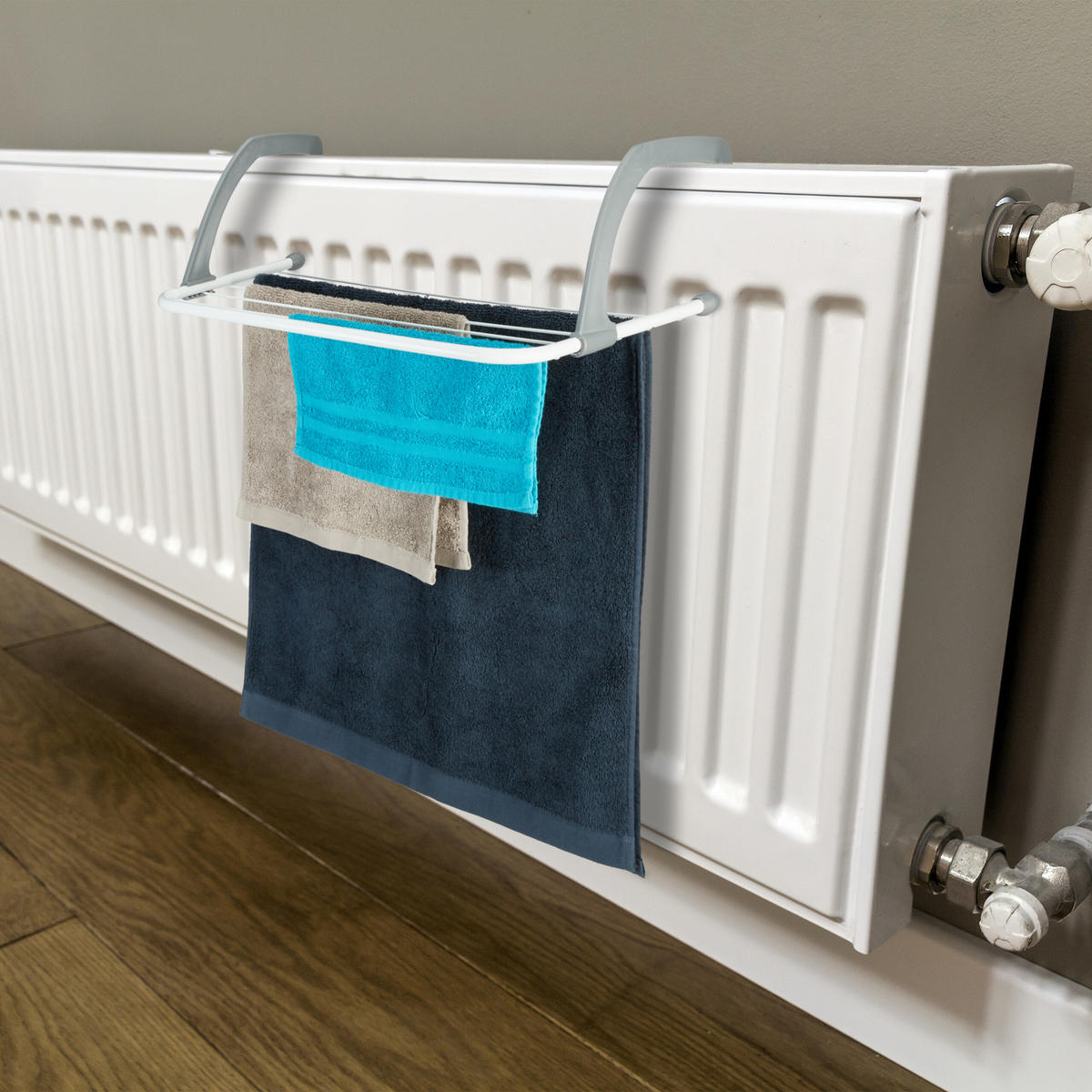 3XSUŠIAK - biela, kov/plast (51/16/53cm) - Relaxdays