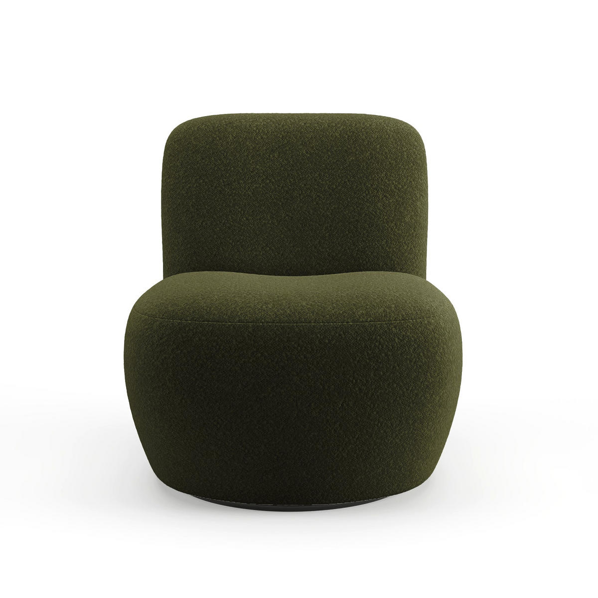 DREHSESSEL Stoff Bouclé khaki - Olivgrün/Grün, Textil (64/77/68cm) - Sia Home