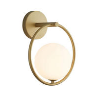 WANDLEUCHTE Steya, Weiß und Gold, 30cm - Goldfarben, Glas (25/30/20cm) - KOSILUM