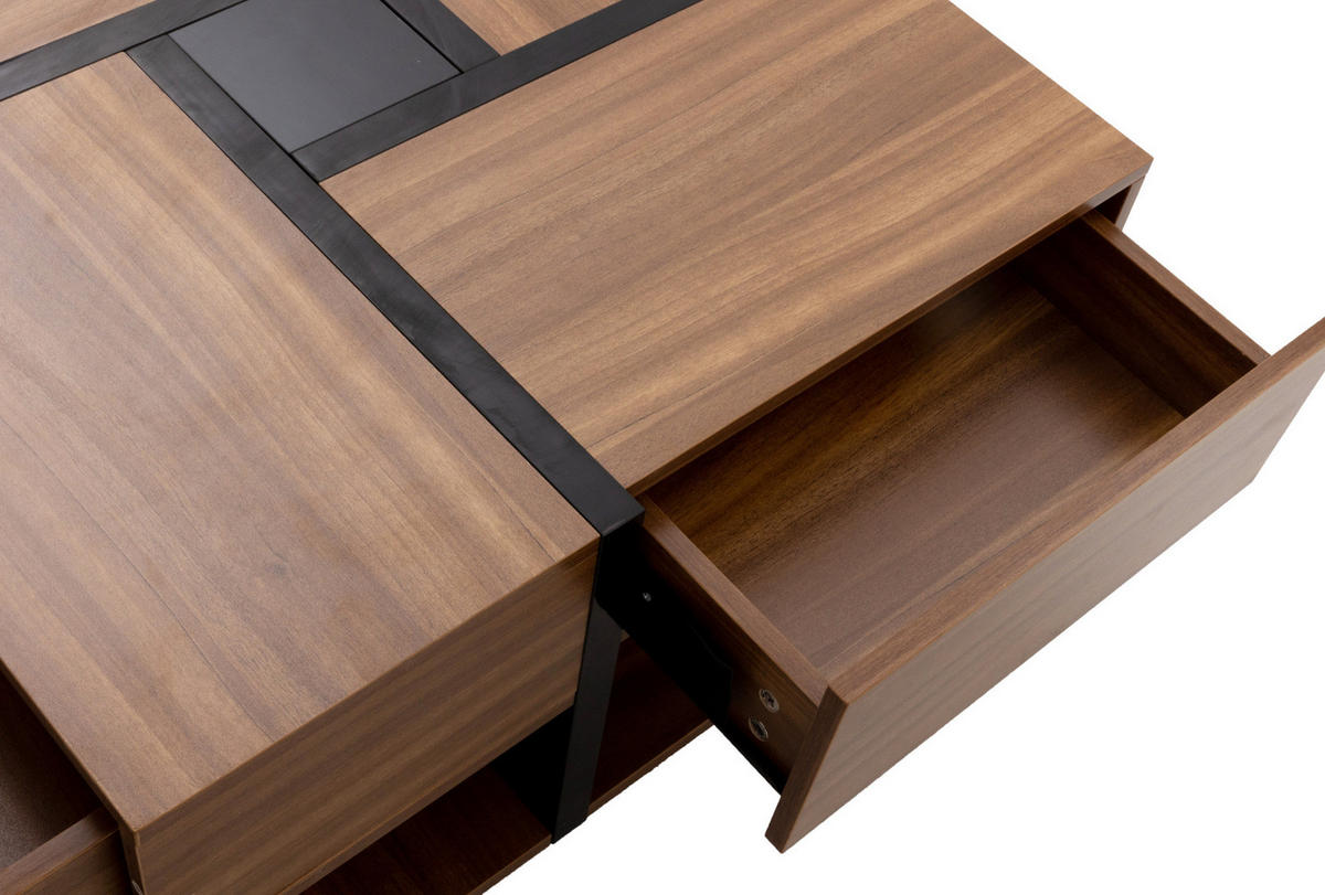 COUCHTISCH 78/78/36 cm Natur aus Spanplatte mit 4 Schubladen - Naturfarben, Holzwerkstoff (78/78/36cm) - OKMYHOME