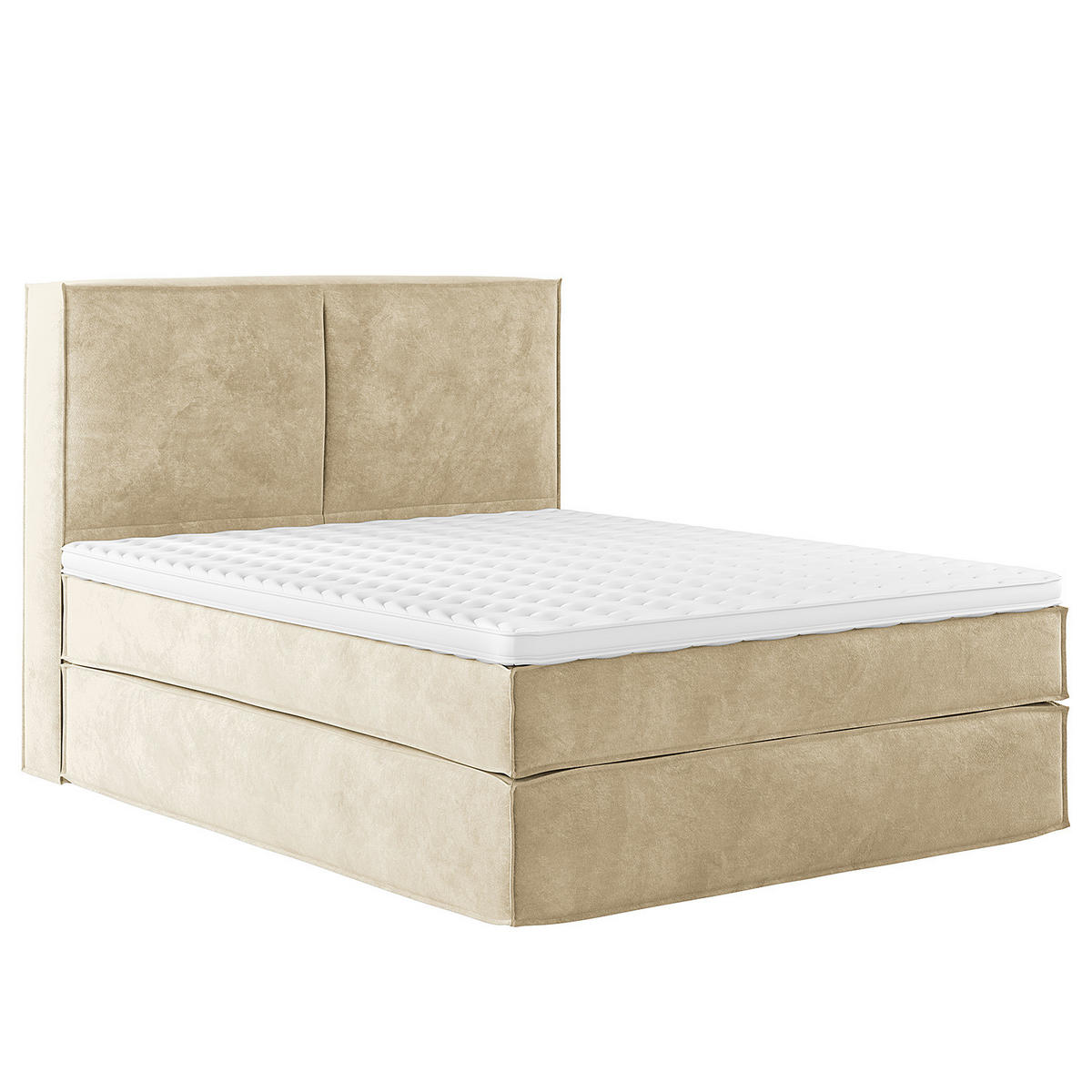 BOXSPRINGBETT mit Kopfteil - Premium - Beige, Textil (140/200cm) - home24