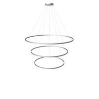 LED-HÄNGELAMPE 3er Ring Aluminium Ø 150 | 120 | 100cm - Alufarben, Metall (1.3/150/3.3cm) - s.luce