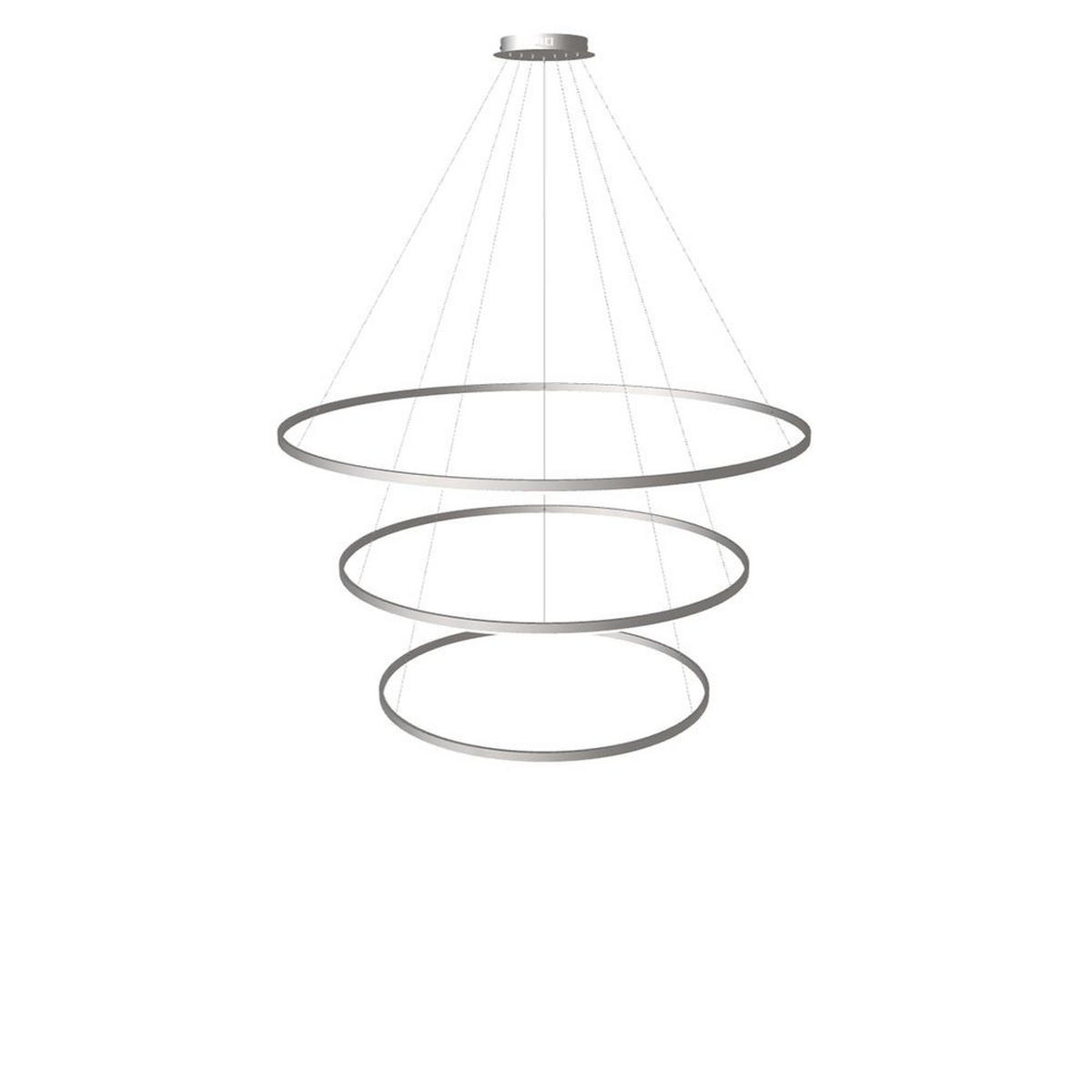 LED-HÄNGELAMPE 3er Ring Aluminium Ø 150 | 120 | 100cm - Alufarben, Metall (1.3/150/3.3cm) - s.luce