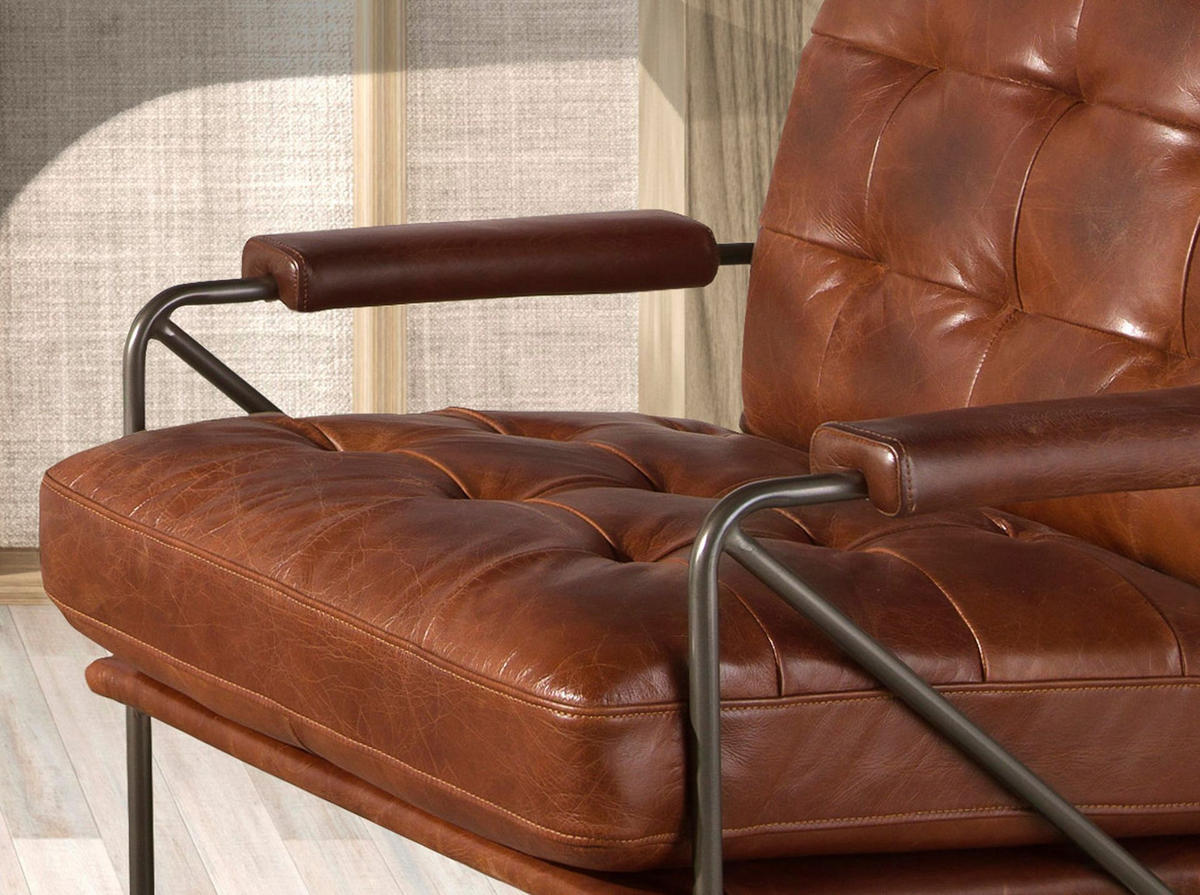 SESSEL Braun Stahl abgedunkelt 69/78/78 cm - Braun, Leder/Metall (69/78/78cm) - ANGEL CERDA