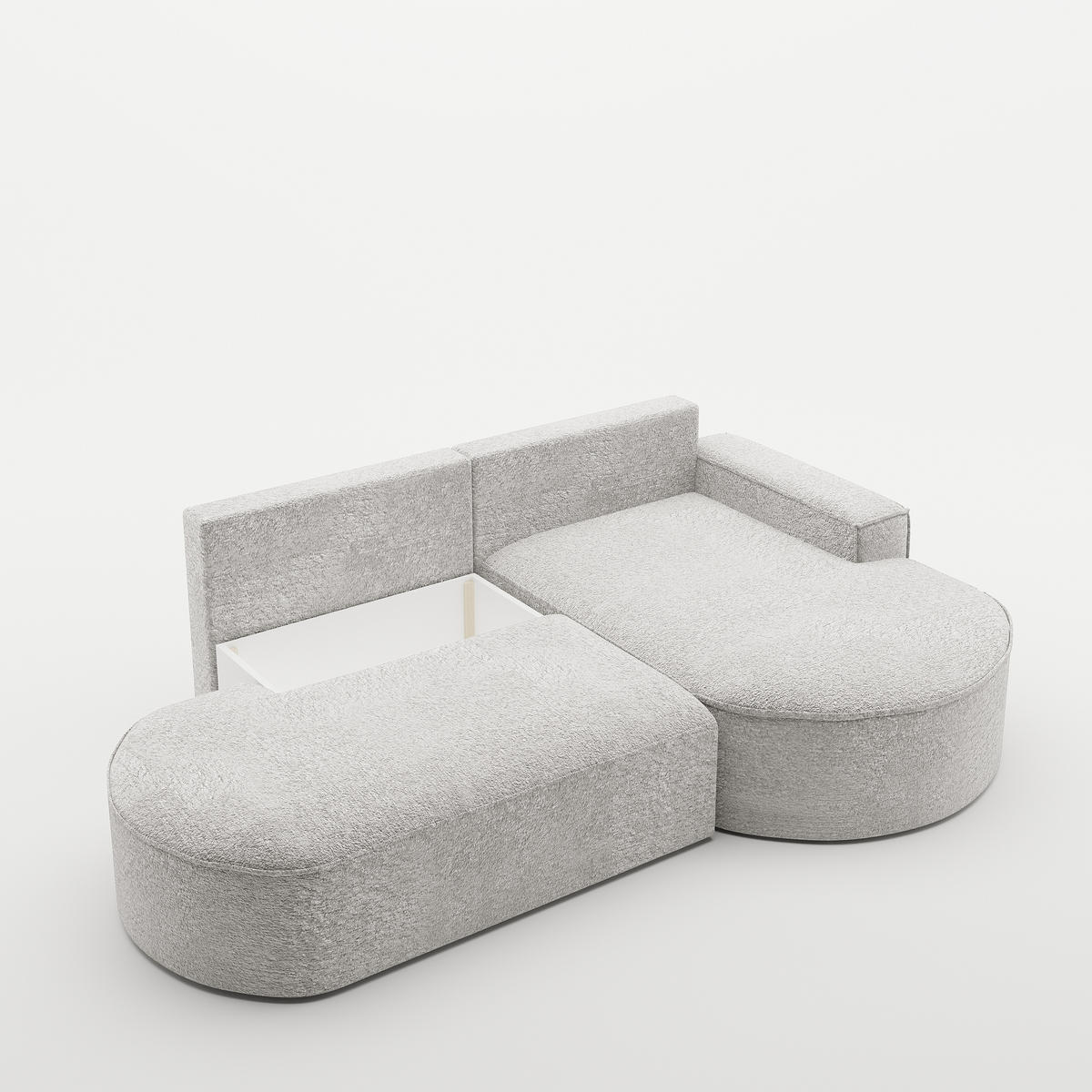 ECKSOFA Modena Pro - Komfort Und Stil stoff Arena Hellgrau Rechts - Hellgrau, Holz (278/179cm) - Kaiser Möbel