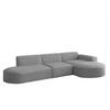 ECKSOFA Ottomane Palma Ascot Bukla - Taupe, Holzwerkstoff/Textil (296/165cm) - Fun Möbel