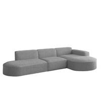ECKSOFA Ottomane Palma Ascot Bukla - Taupe, Holzwerkstoff/Textil (296/165cm) - Fun Möbel