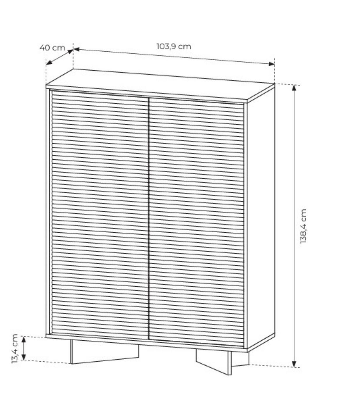 KOMMODE RIGATO 103,9/138,4/40cm mit Schubladen 2 Türen Beige - Beige, Holzwerkstoff (103.9/138.4/40cm) - MASSENO