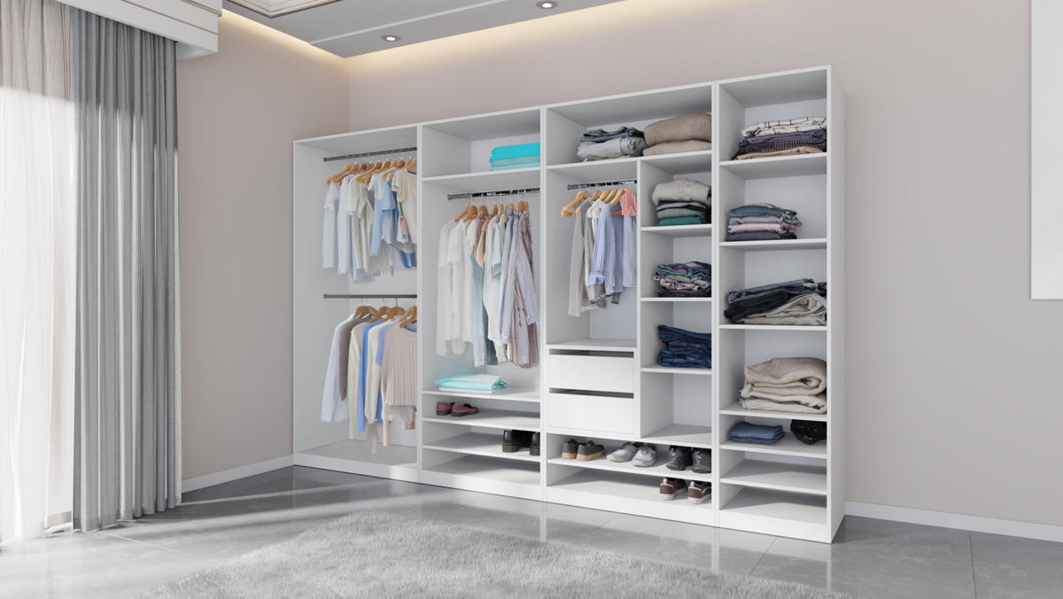 OFFENER-KLEIDERSCHRANK TRES 13B 90 x 206 x 51 - Weiß, Holzwerkstoff (90/206/51cm) - Marmex Möbel