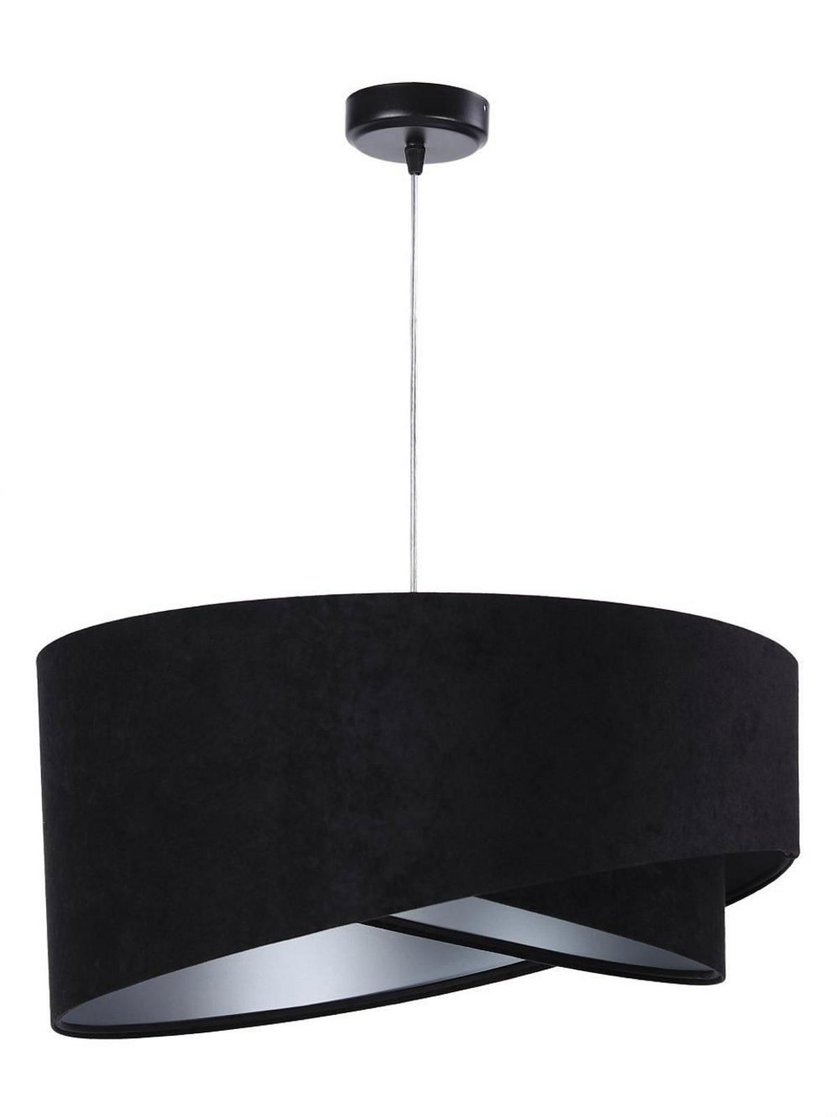 HÄNGELEUCHTE Schwarz 50/23 cm - Silberfarben, Kunststoff (50/1.3/23cm) - ONZENO