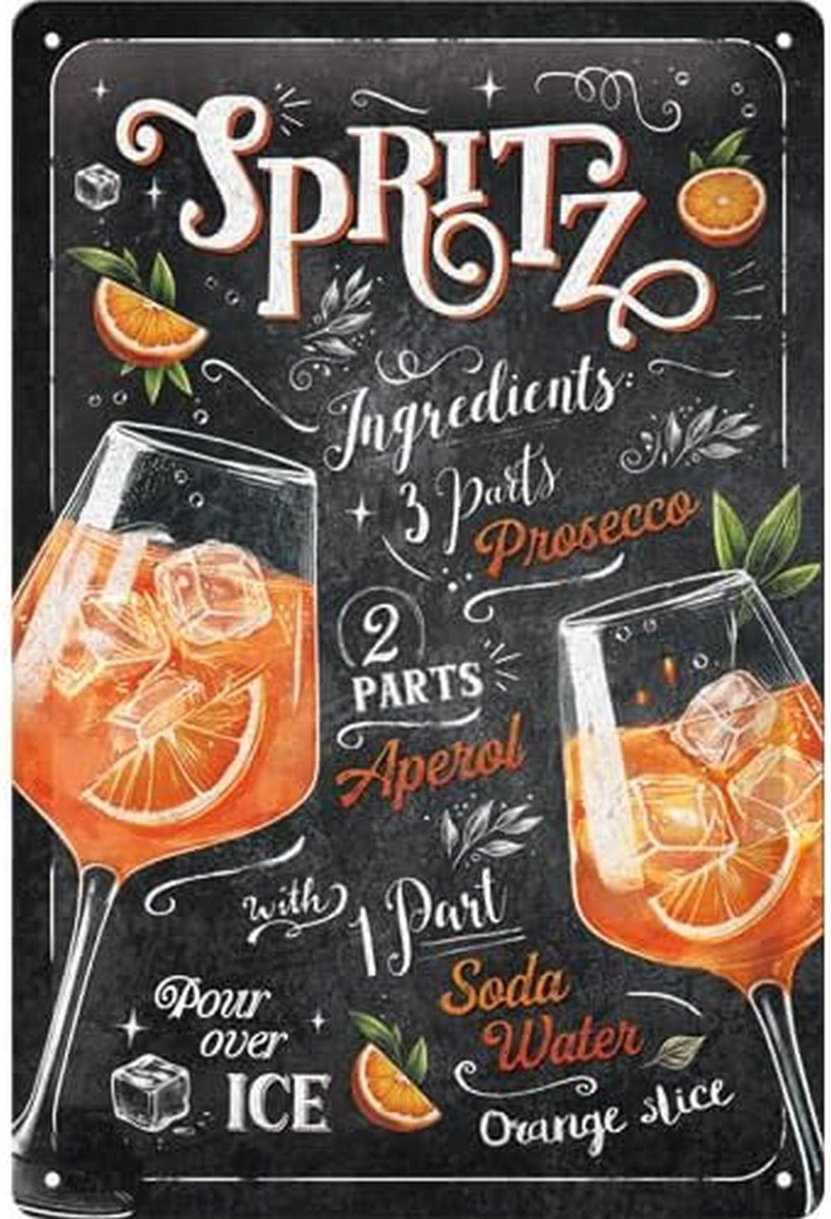 BLECHSCHILD 20/30 cm Aperol Spritz - Multicolor, Metall (20/30/0.2cm) - Nostalgic-Art
