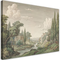 WANDBILD alte landschaft retro architektur - Grün, Textil (60/40cm) - Feeby