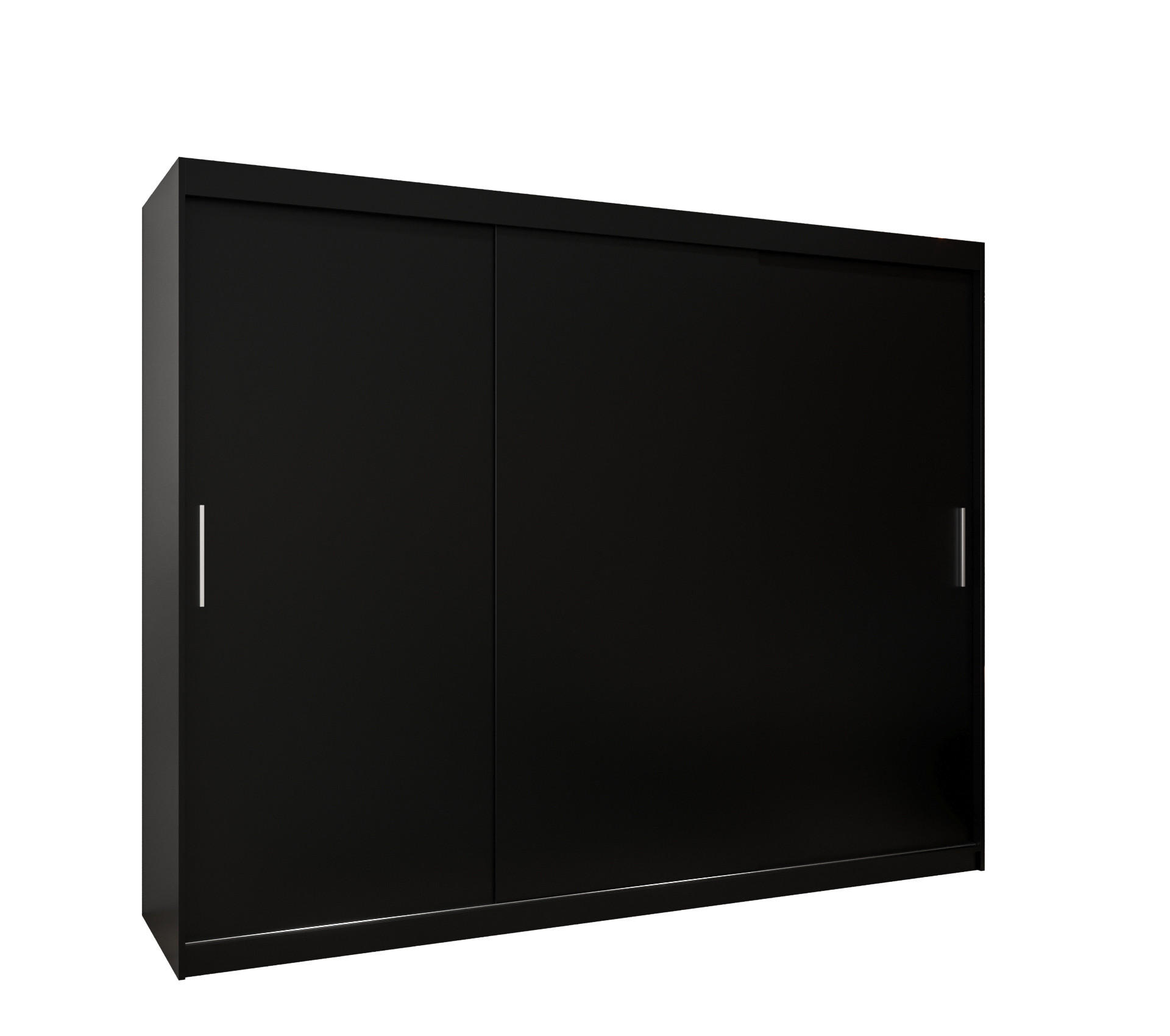 SCHWEBETÜRENSCHRANK 200/250/62 3-türig - Silberfarben/Schwarz, Holz/Kunststoff (250/200/62cm) - MÖBEL KRYSPOL