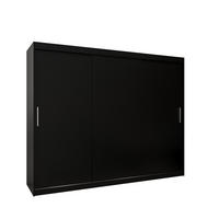 SCHWEBETÜRENSCHRANK 200/250/62 3-türig - Silberfarben/Schwarz, Holz/Kunststoff (250/200/62cm) - MÖBEL KRYSPOL