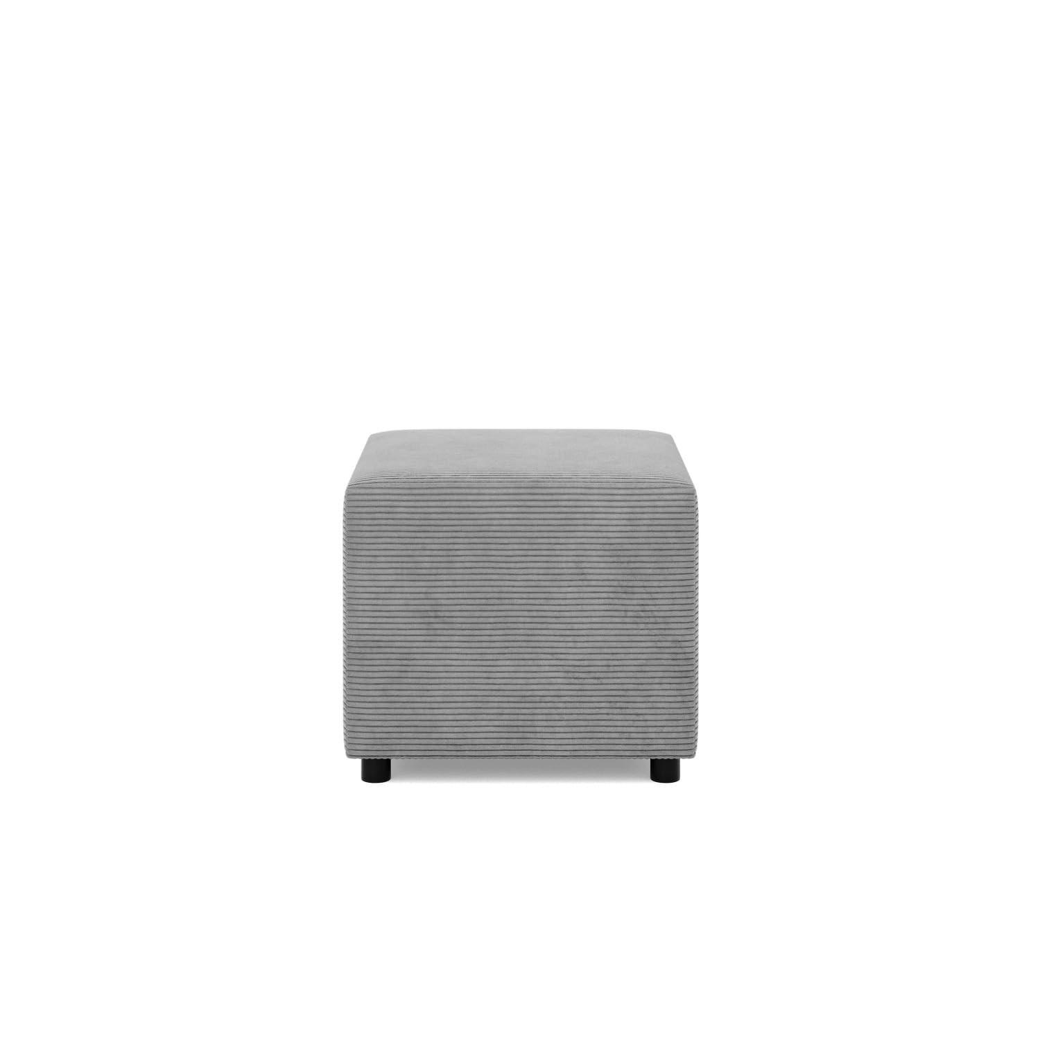 SITZPOUF 50 X 50 NEO, Cord - Grau - Grau, Textil (51/40/51cm)