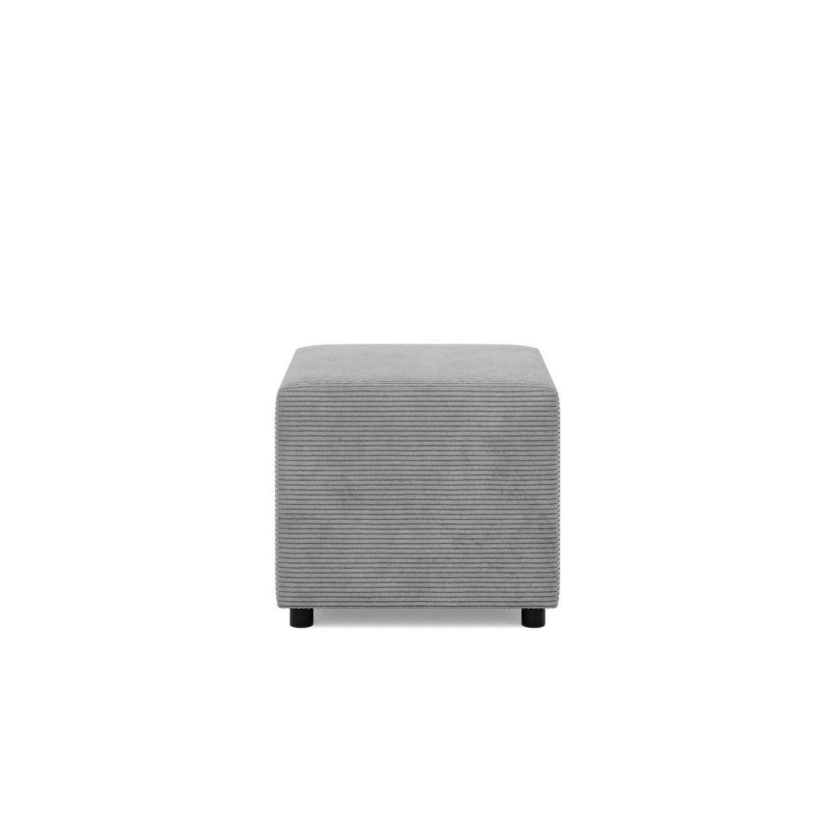SITZPOUF 50 X 50 NEO, Cord - Grau - Grau, Textil (51/40/51cm)