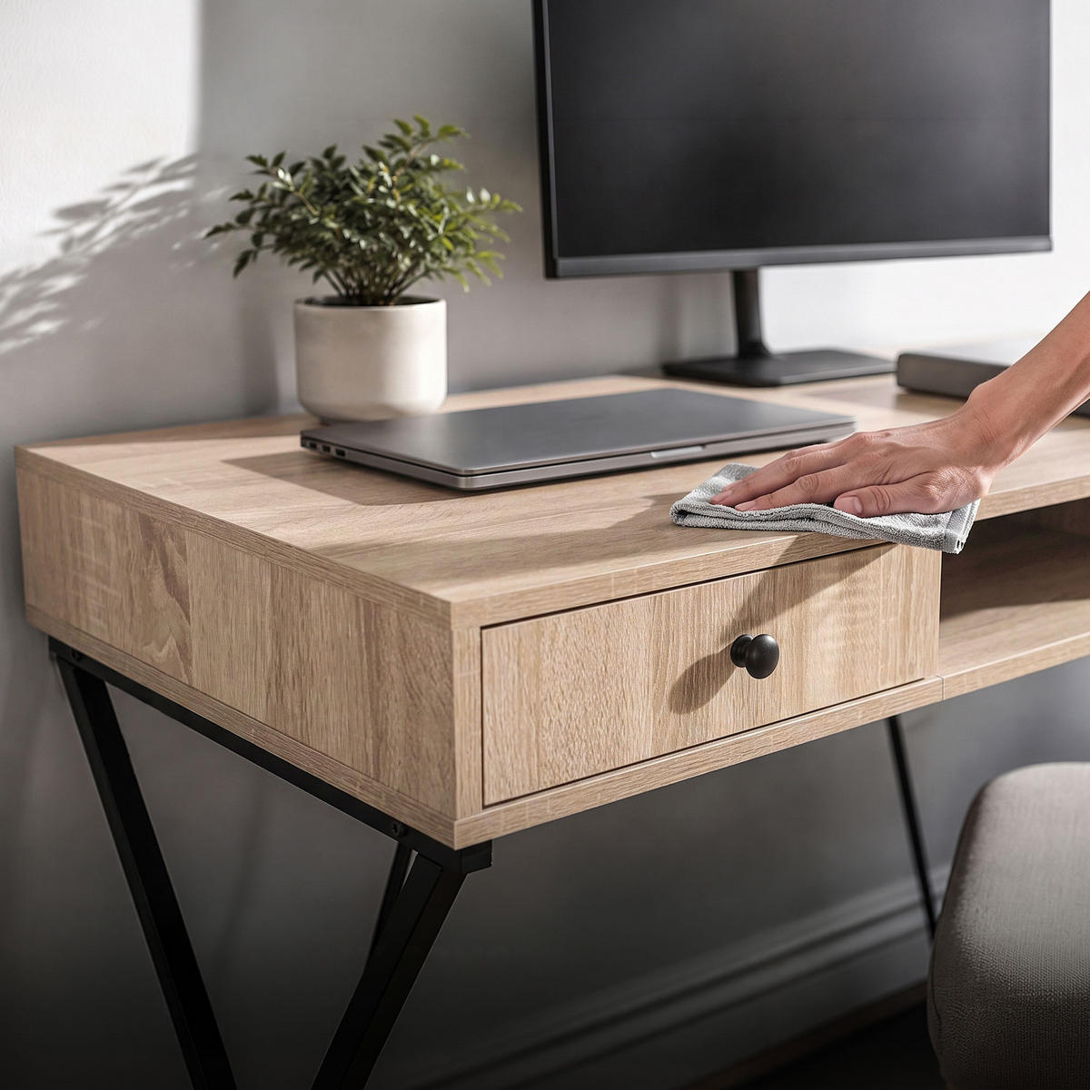 SCHREIBTISCH CROSSLINE 120 cm Eiche Sonoma - Schwarz/Sonoma Eiche, Holzwerkstoff (50/120/80.5cm) - Akord