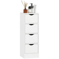 BADEZIMMERSCHRANK DE-17356 mit 4 Schubladen Weiß - Weiß, Holzwerkstoff (29/83/29cm) - ComfortXL