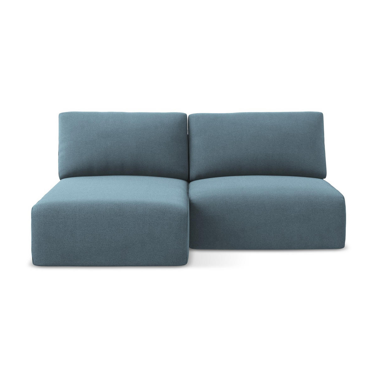 ECKSOFA mit Schlaffunktion links Strukturstoff Stoff Blau - Blau/Schwarz, Kunststoff/Textil (149/210cm) - LaMiaSofa
