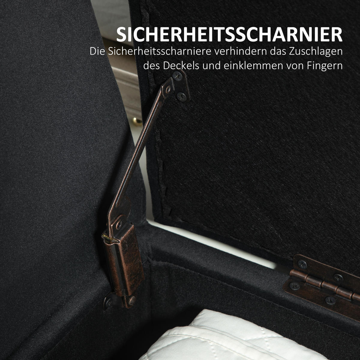 LUXUS Sitzbank Polsterbank mit Stauraum Armlehnen Polyester Holz Dunkelgrau - Dunkelgrau, Kunststoff (42/65/107cm) - HOMCOM