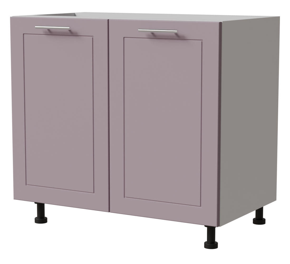 UNTERSCHRANK Bari D11/90 Weiß / RAL 4009 pastellviolett 90 / 50 / 82cm - Violett/Weiß, Holz/Holzwerkstoff (90/82/50cm) - Feldmann-Wohnen