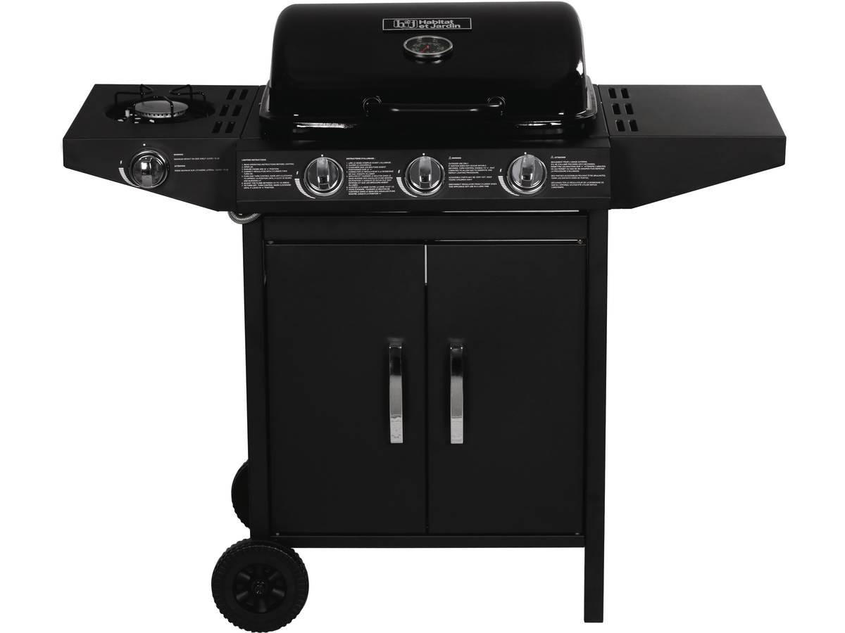 GASGRILL festa 4 Schwarz - Grau, Metall (54/94/109cm) - Habitat Garten
