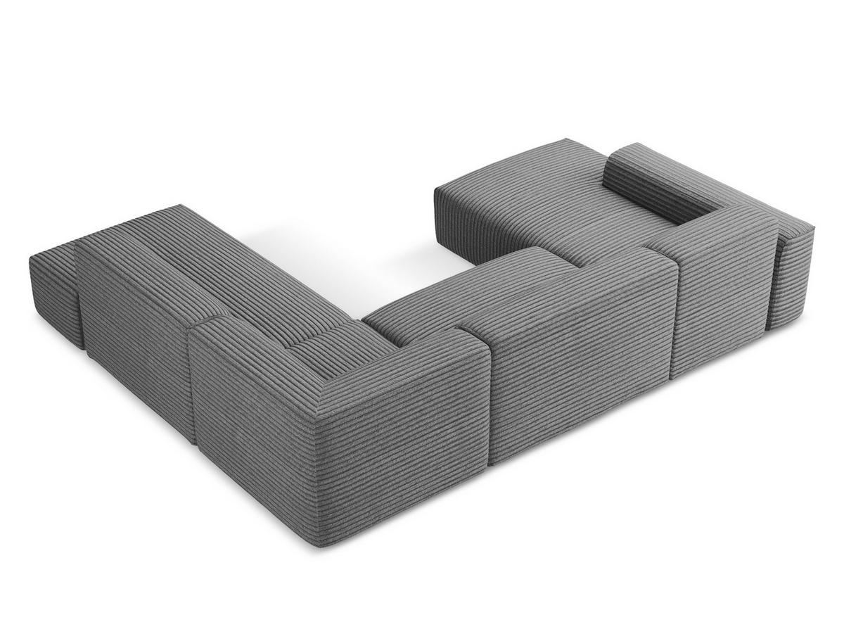 POUF Samt Stoff Blau - Türkis/Schwarz, Holzwerkstoff/Kunststoff (75/41/90cm) - Makamii