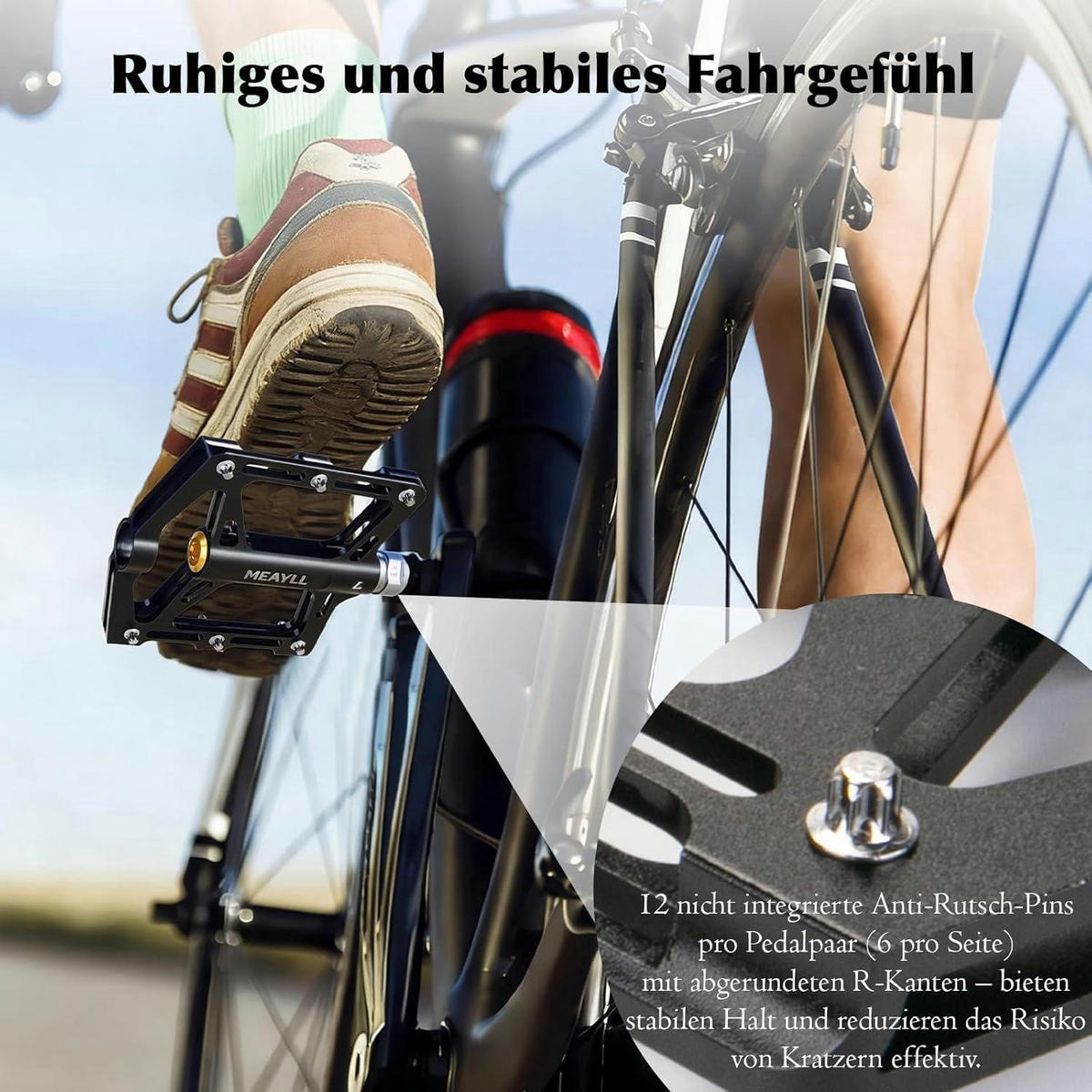 FAHRRADPEDALE Aluminium MTB Schwarz 3 Lager - Schwarz, Metall (12.5/1.5/12.5cm)