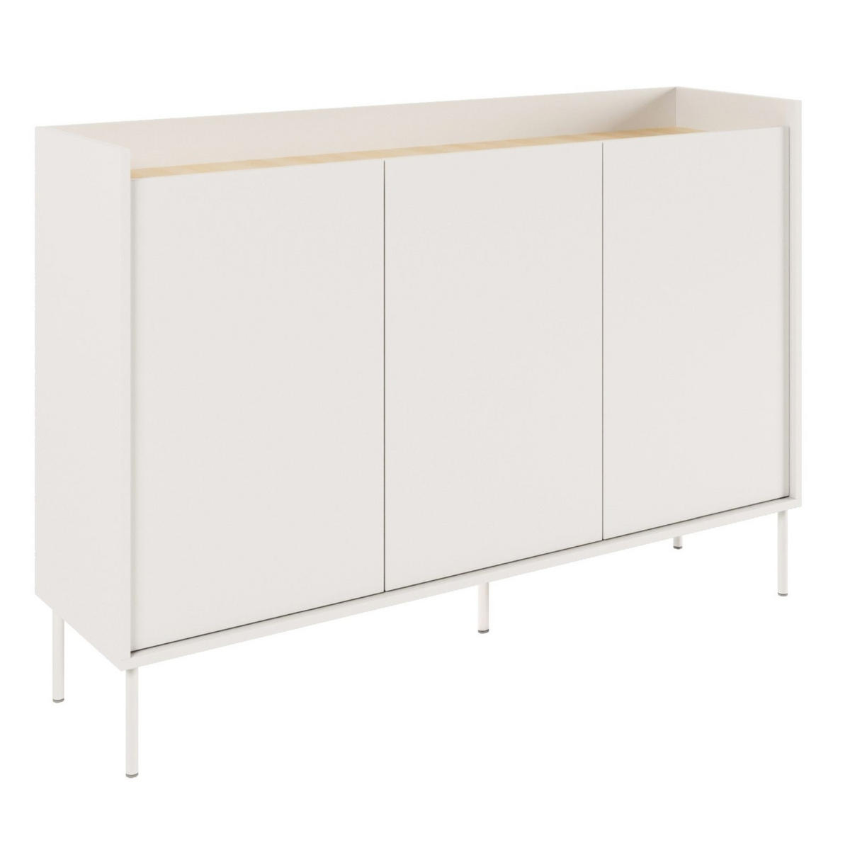 SIDEBOARD Tovi Weiß / Holzoptik Eiche 140 cm - Weiß, Holzwerkstoff/Metall (139.8/95.5/36.4cm) - Selsey