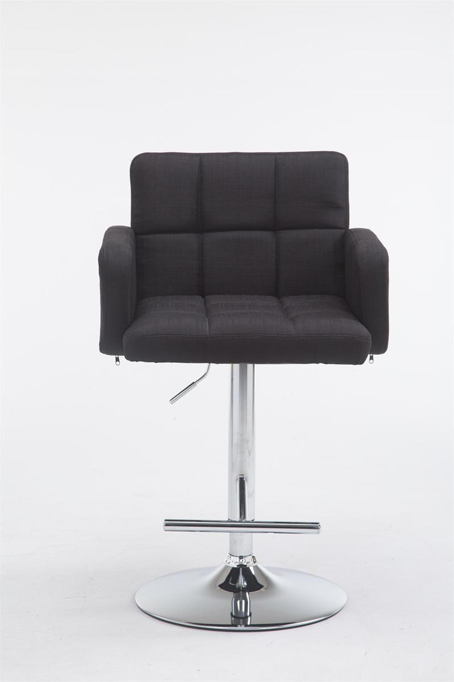 BARHOCKER Lausanne, Gestell Metall in Chromoptik, Stoff schwarz, - Chromfarben/Schwarz, Textil/Metall (60/100/56cm) - TPFLiving