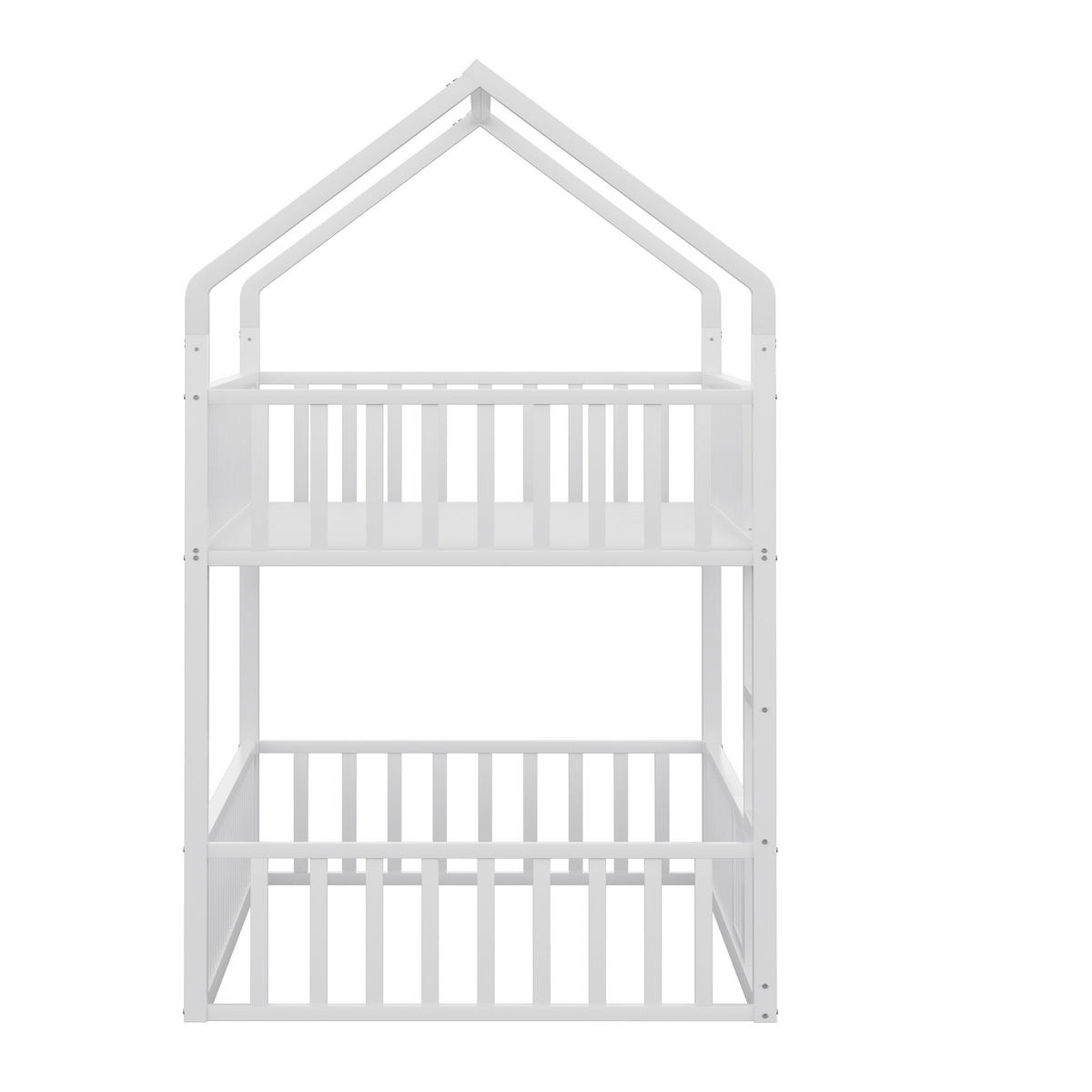 ETAGENBETT Metall Hausform Weiß 90x200cm - Weiß, Metall (90/200cm) - ComfortXL