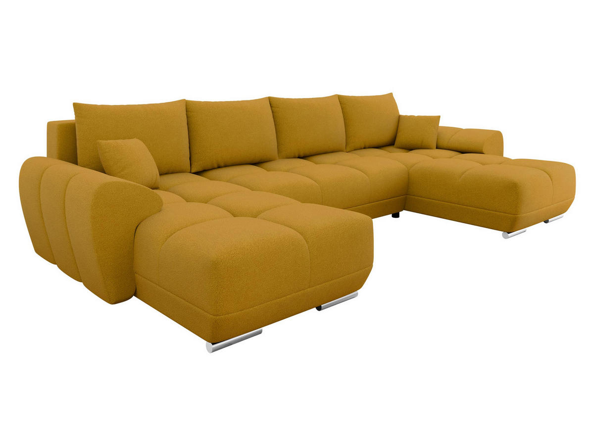 WOHNLANDSCHAFT Logo U - Gelb, Holz/Kunststoff (362/85/183cm) - MIRJAN24
