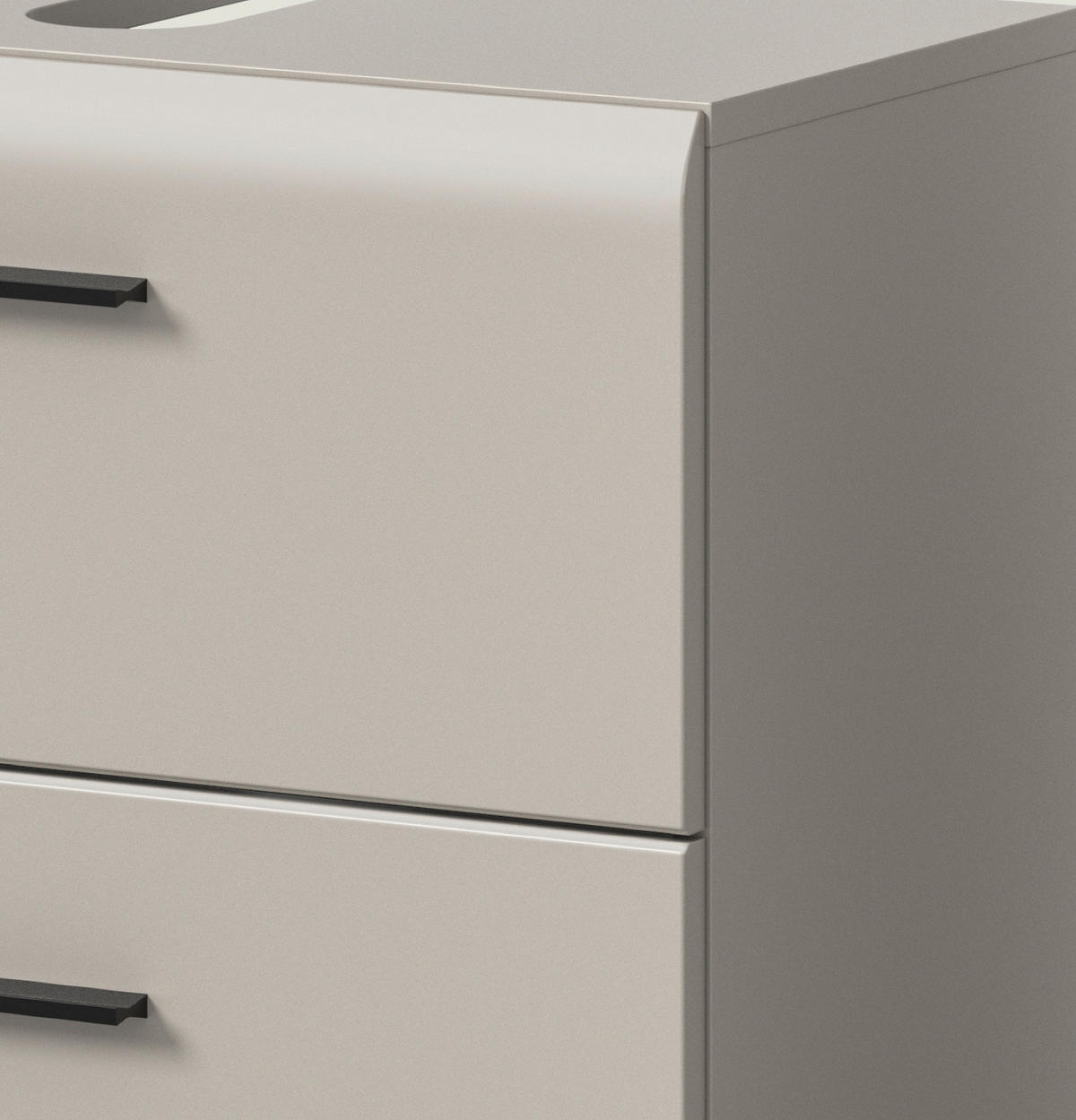 WASCHBECKENUNTERSCHRANK Kaschmir 60 cm, Badezimmer Unterschrank auf Rollen - Kaschmir/Schwarz, Holzwerkstoff/Kunststoff (60/59/30cm) - Inn.Furn