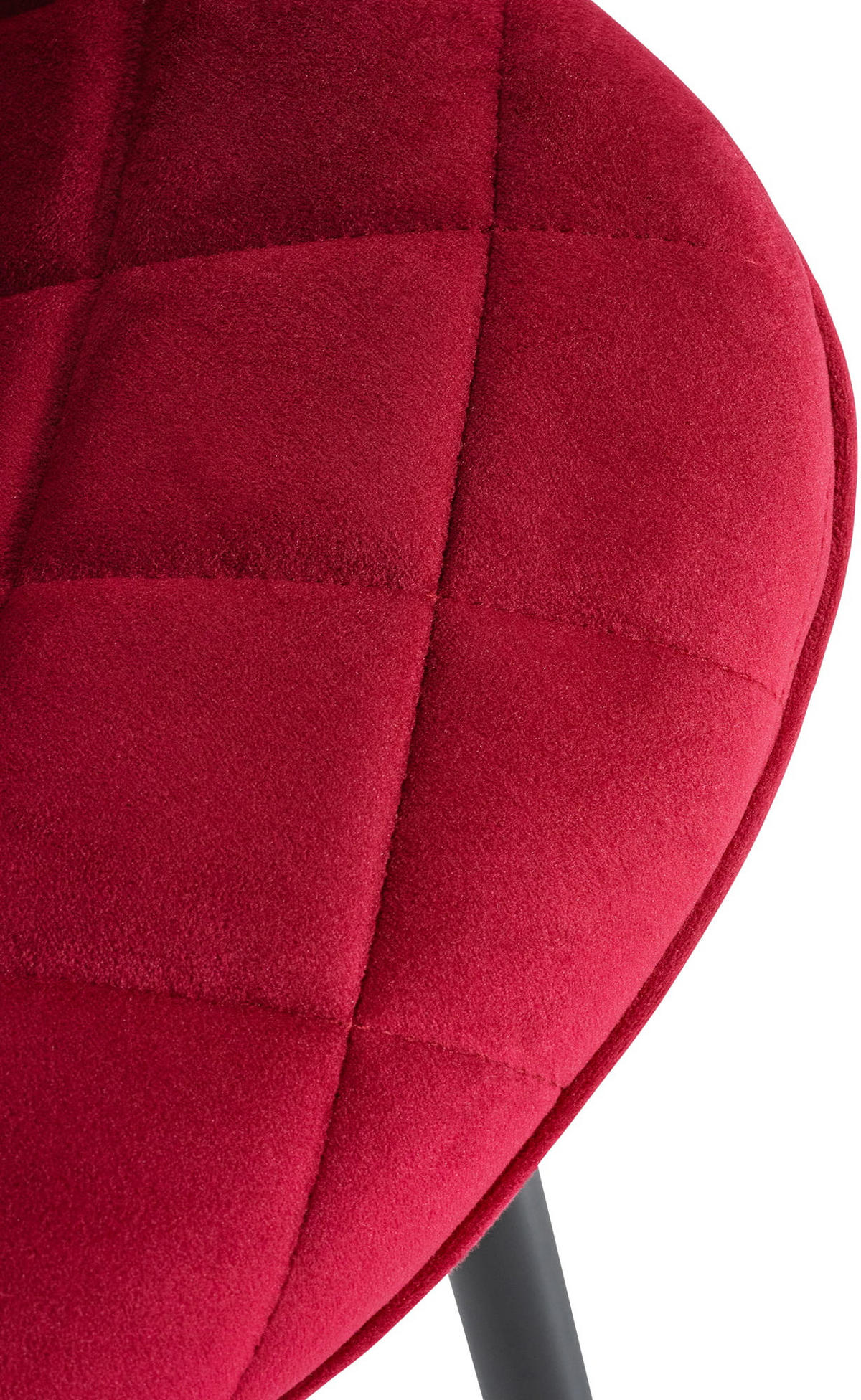 STUHL Samt Rot - Rot/Schwarz, Textil/Metall (53/82/60cm) - CLP