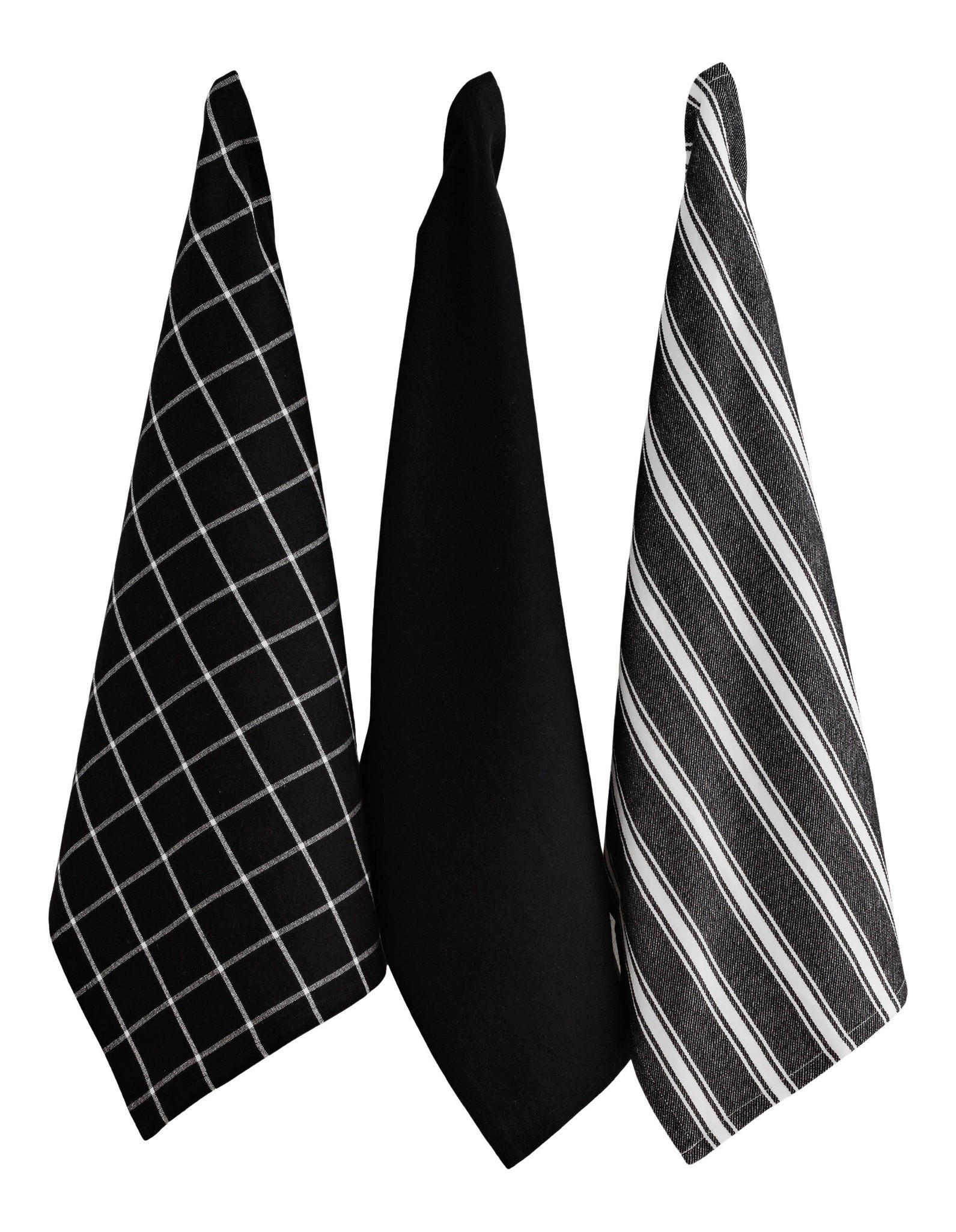 GESCHIRRTUCH-SET Trio - Schwarz, Textil (40/60cm) - home&you