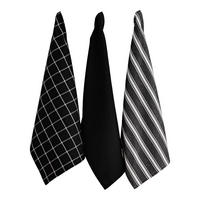 GESCHIRRTUCH-SET Trio - Schwarz, Textil (40/60cm) - home&you