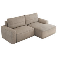 ECKSOFA BELLUNO L Beige Strukture - Rechts - Beige/Schwarz, Textil (233/144cm) - MKS