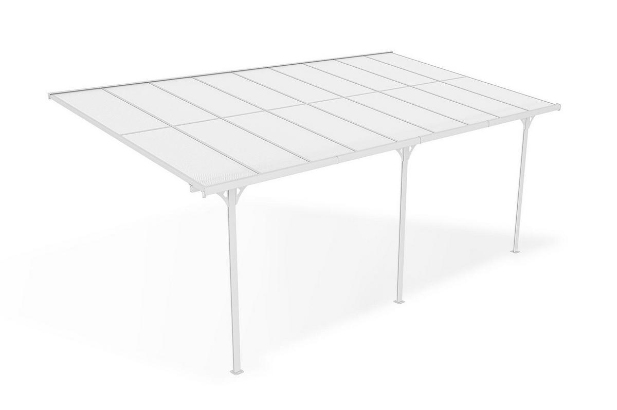 PERGOLA / CARPORT Kleo Weiß 5,5m x 3m - Weiß, Metall (556/270/300cm) - Cazeboo