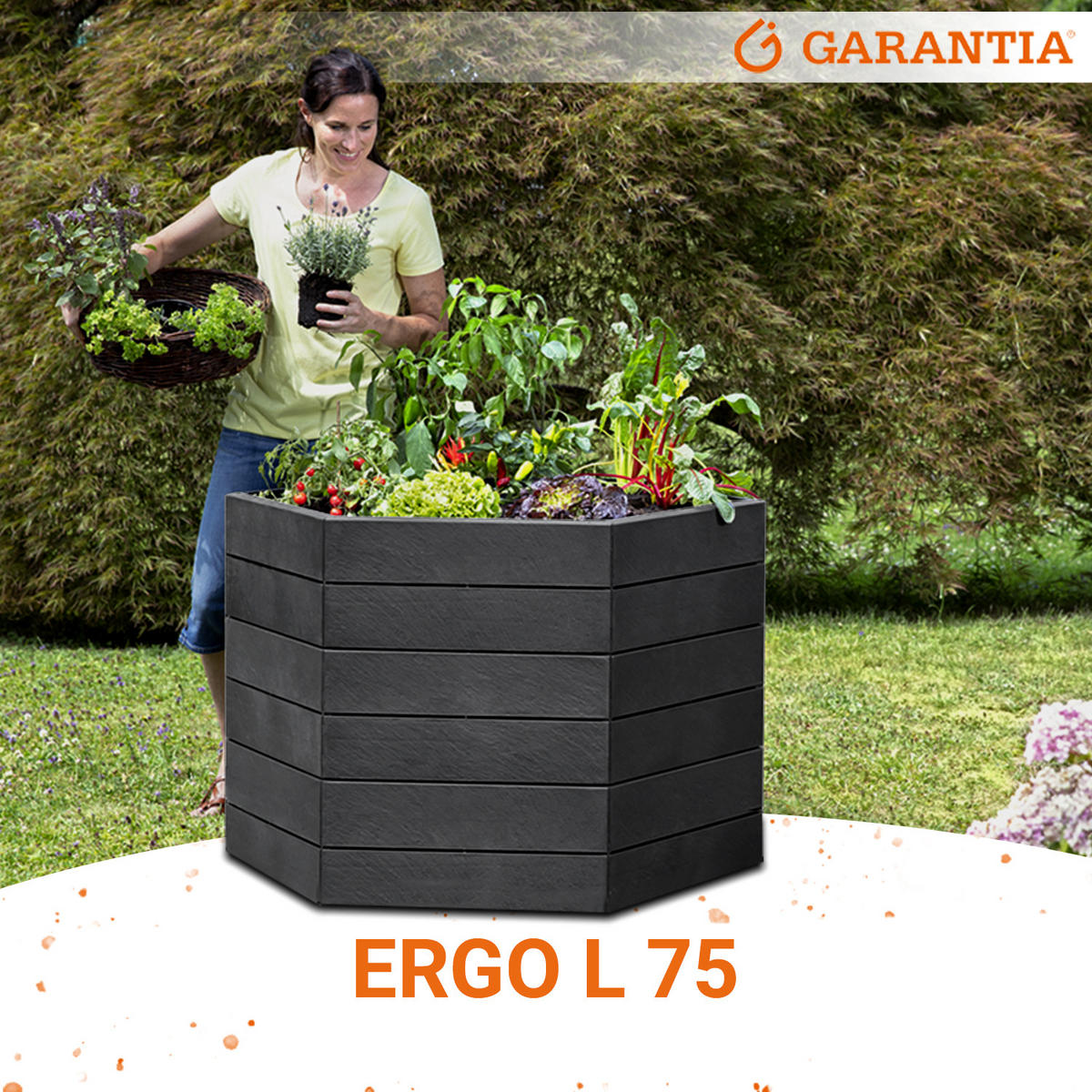 HOCHBEET L 75, , inkl. Wassersparsystem - Anthrazit, Kunststoff (110/75/110cm) - GARANTIA
