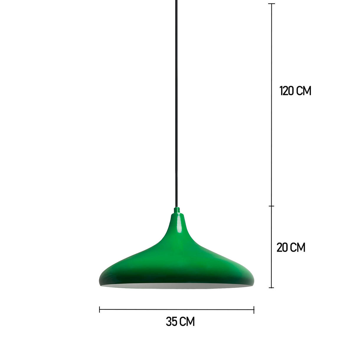 PENDELLEUCHTE Champion 35/20 - Grün, Metall (35/20cm) - Bamyum