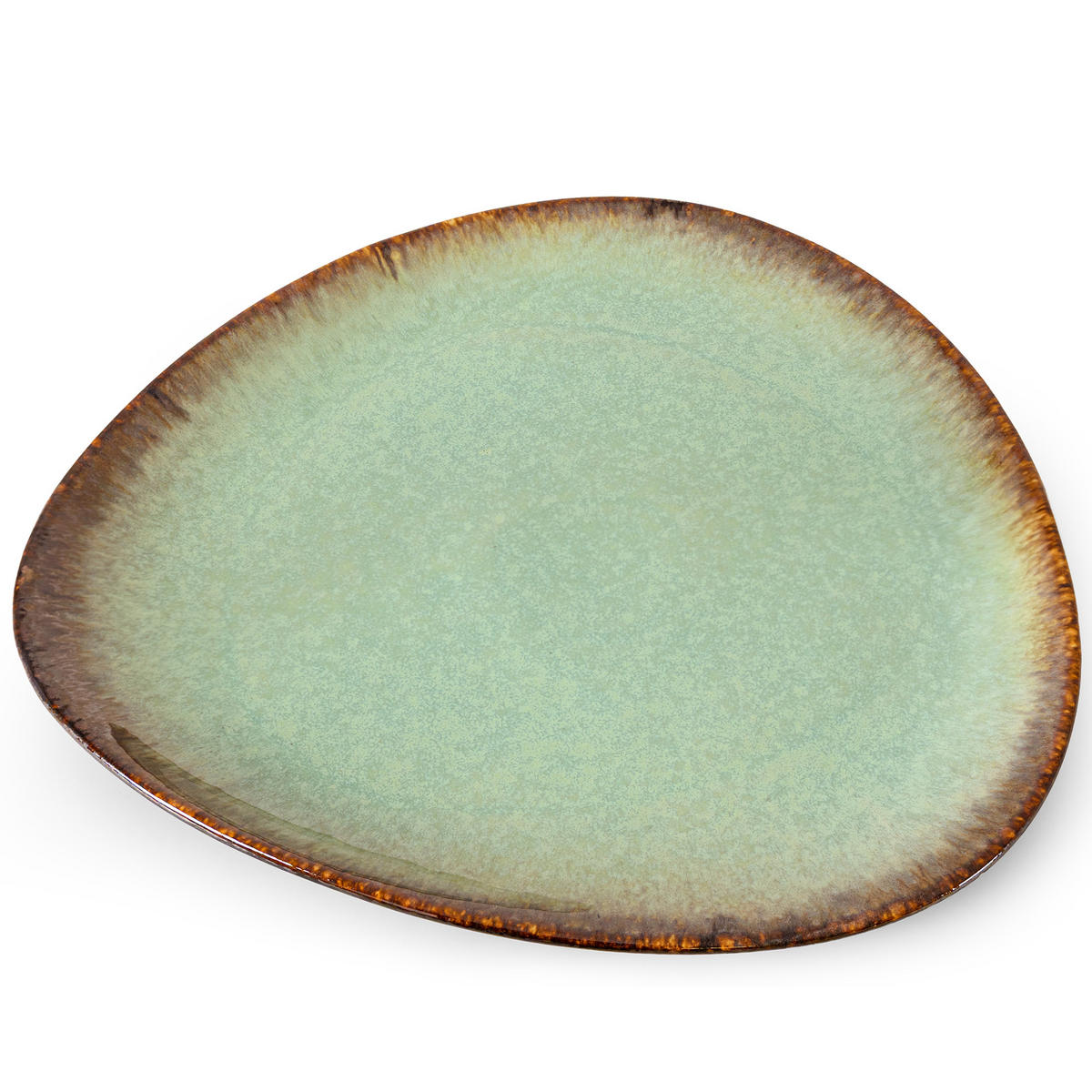 FLACHER TELLER PRIMA, Salbeigrün - Salbeigrün, Keramik (36/37/3cm) - KONSIMO®